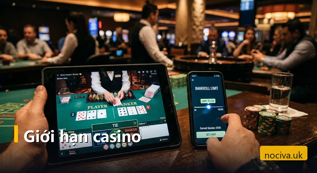 Máy tính bảng hiển thị bàn baccarat và giới hạn vốn